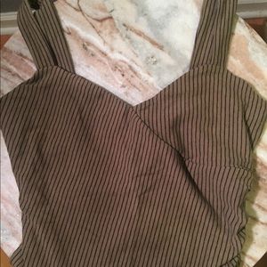 Express olive striped tank top  XS - New with tag